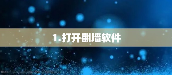 1.打开翻墙软件