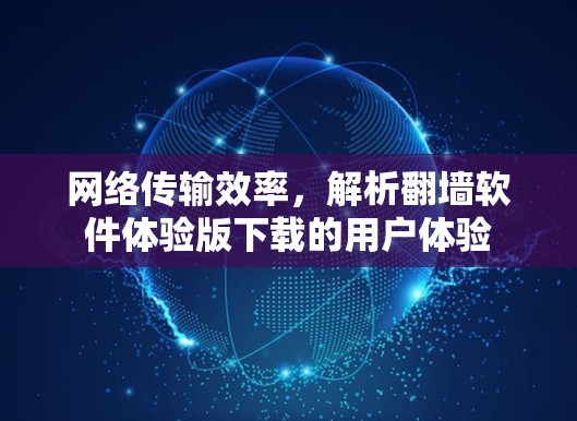 网络传输效率，解析翻墙软件体验版下载的用户体验