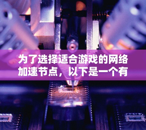 为了选择适合游戏的网络加速节点，以下是一个有条理的总结和建议