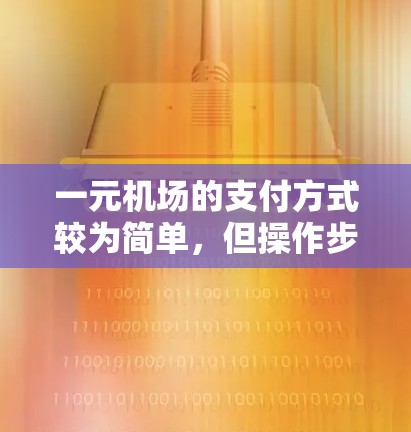 一元机场的支付方式较为简单，但操作步骤和注意事项需要仔细处理。以下是详细的指南