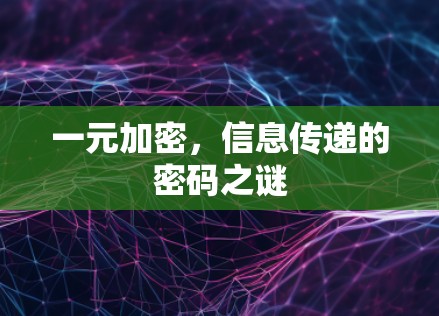 一元加密，信息传递的密码之谜