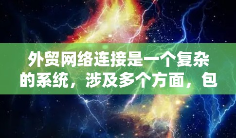 外贸网络连接是一个复杂的系统，涉及多个方面，包括法律、技术、市场合作和风险管理。以下是对该领域的一些有条理的总结和建议