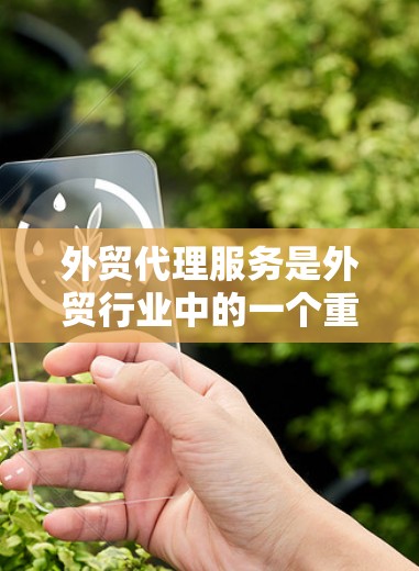 外贸代理服务是外贸行业中的一个重要环节，它帮助企业寻找和与合作伙伴建立联系，从而更有效地进行贸易和销售。以下是对外贸代理服务的详细介绍