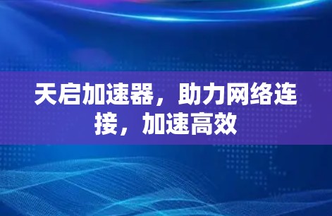 天启加速器，助力网络连接，加速高效